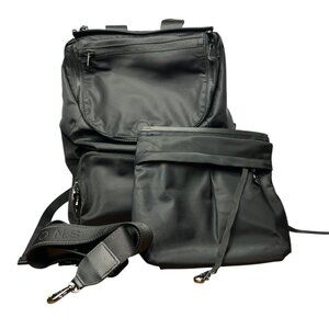 Lo & Sons The Melrose Rucksack Black Gray Gunmetal Travel Commute Backpack